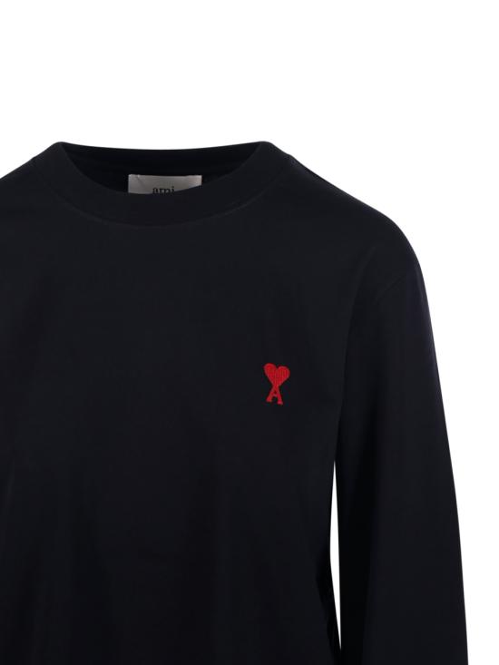 26FW 아미 스몰 하트 로고 롱슬리브 티셔츠 BFUTS235 724 001 BLACK - AMI