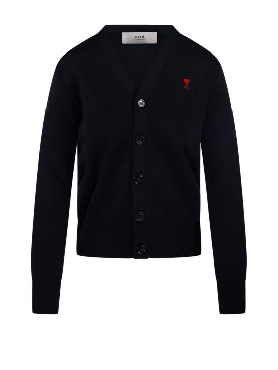 26FW 아미 ADC 스몰 하트 로고 V넥 가디건 FKC374 001 009 BLACK RED