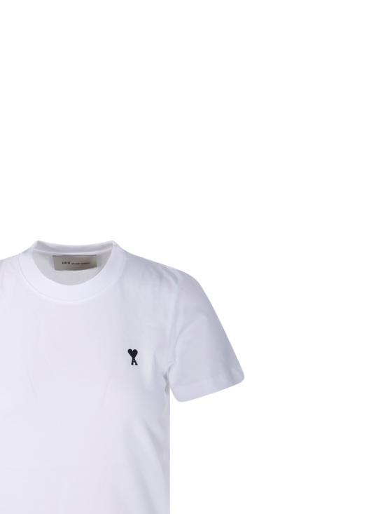 26FW 아미 스몰 하트 로고 코튼 크롭 티셔츠 FTS347 724 100 WHITE - AMI