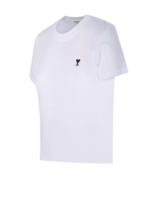 26FW 아미 스몰 하트 로고 코튼 크롭 티셔츠 FTS347 724 100 WHITE - AMI