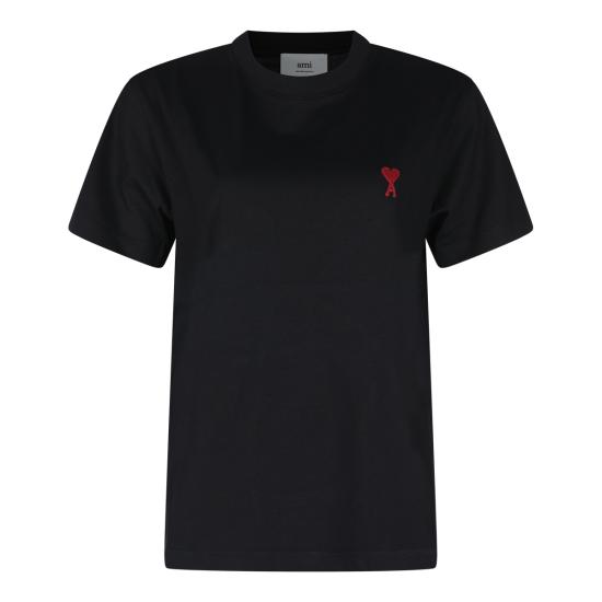 26FW 아미 스몰 하트 로고 티셔츠 BFUTS035 724001 BLACK