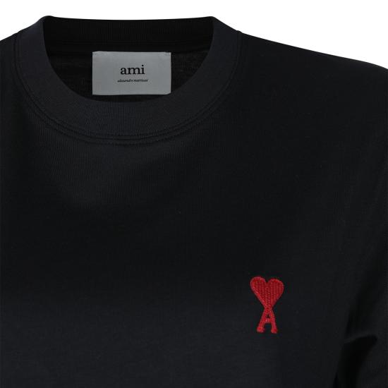 26FW 아미 스몰 하트 로고 티셔츠 BFUTS035 724001 BLACK - AMI