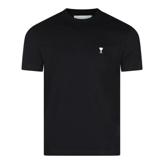 26FW 아미 스몰 하트 로고 라이트 코튼 저지 티셔츠 HTS346 724045 BLACK - AMI
