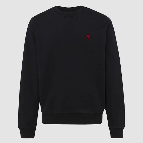 26FW 아미 스몰 하트 로고 스웨트셔츠 BFUSW035 730001 BLACK - AMI