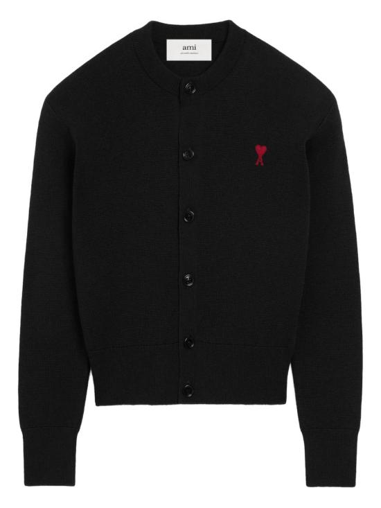 26FW 아미 크루넥 울 가디건 FKC361 001009 BLACK
