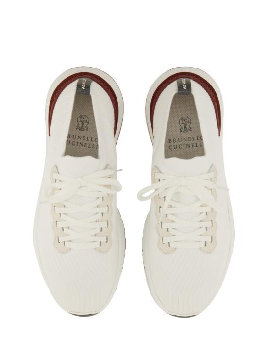 26FW 브루넬로 쿠치넬리 코튼 니트 세미 폴리쉬드 카프스킨 러너 MZUPMBO252 CJ987 WHITE - BRUNELLO CUCINELLI