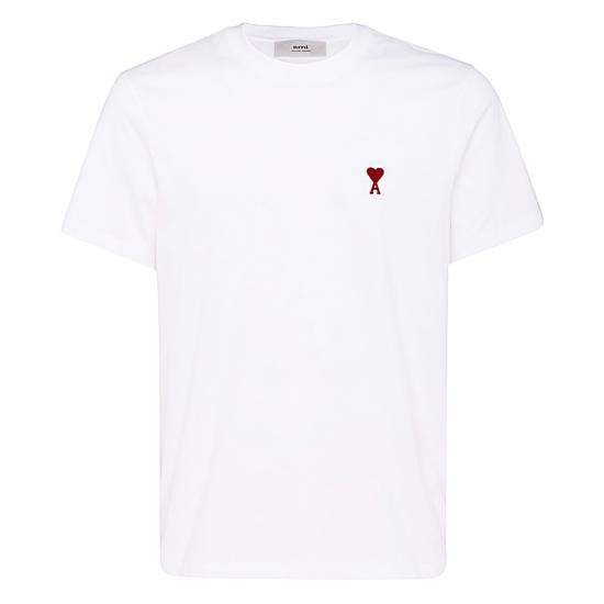 26FW 아미 스몰 하트 로고 티셔츠 BFUTS035 724100 WHITE