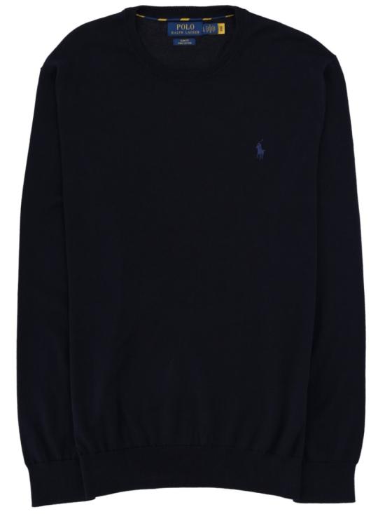 26SS 폴로 랄프로렌 포니 로고 자수 피마 코튼 스웨터 710684957 001HUNTERNAVY Blue