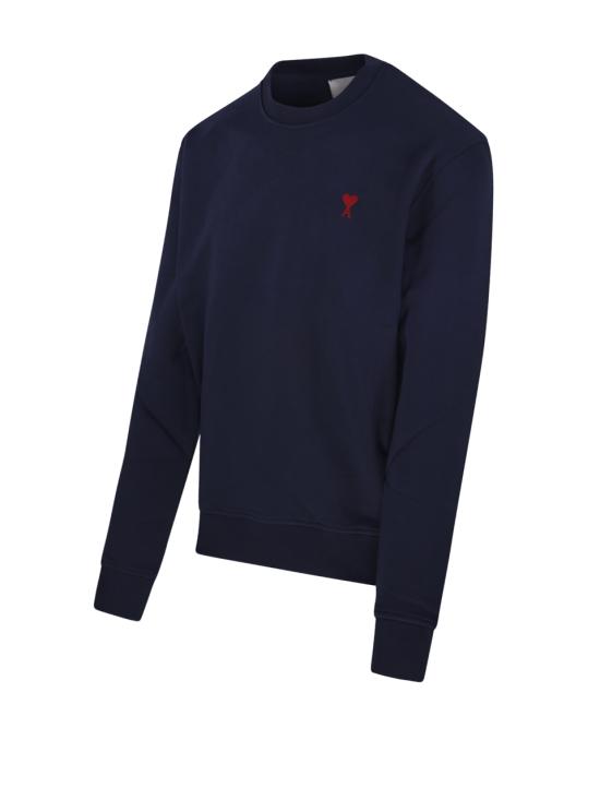 26FW 아미 스몰 하트 로고 스웨트셔츠 BFUSW035 730 430 NIGHT BLUE - AMI