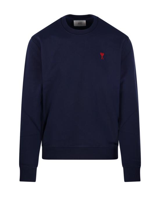 26FW 아미 스몰 하트 로고 스웨트셔츠 BFUSW035 730 430 NIGHT BLUE