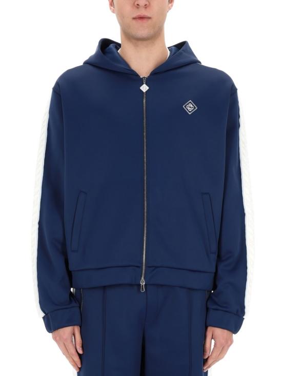 26SS 카사블랑카 후드 티셔츠 M SP26 JTP 457 01NAVY Blue - CASABLANCA