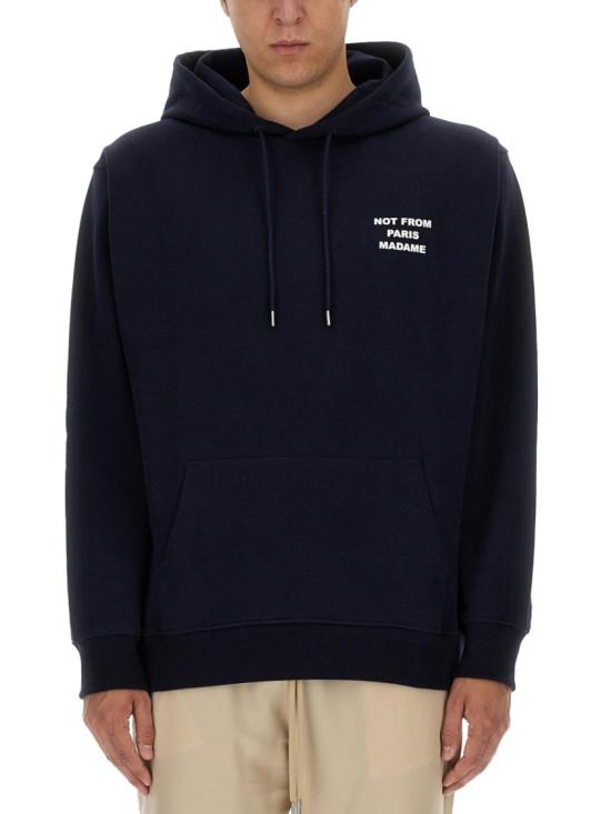  드롤드무슈 후드 티셔츠 HO162 CO127NAVY Blue - DROLE DE MONSIEUR