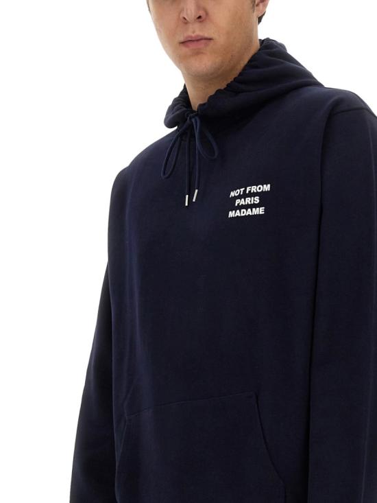  드롤드무슈 후드 티셔츠 HO162 CO127NAVY Blue - DROLE DE MONSIEUR