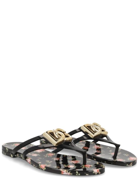26SS 돌체앤가바나 러버 비치웨어 슬라이드 CW2418 AY850HN5XJ Black - DOLCE & GABBANA