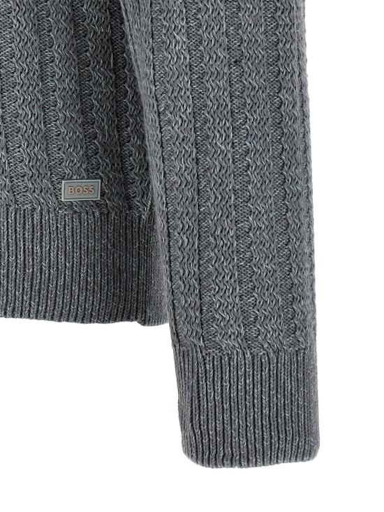 26FW 휴고보스 스웨터 면 스웨터, 스웨터 및 가디건 (회색) - HUGO BOSS