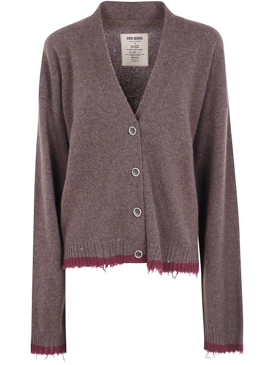 26FW 우마 왕 가디건 UK7156 099 UW067 BROWN RED