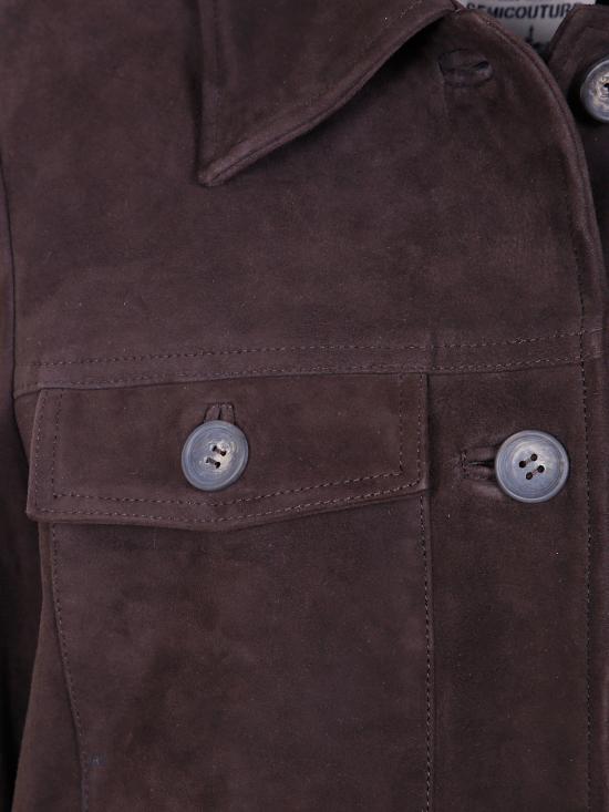 26FW 세미쿠튀르 가죽 자켓 Y6WT05 W40 DARK LEATHER - SEMI-COUTURE