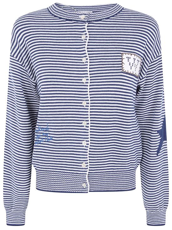 26FW 위켄드막스마라 가디건 2625346041600 021 EMBROIDERED BLUE
