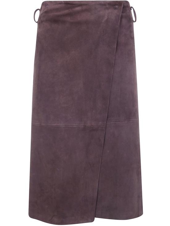 26FW 세미쿠튀르 미디 스커트 Y6WT04 W40 DARK LEATHER