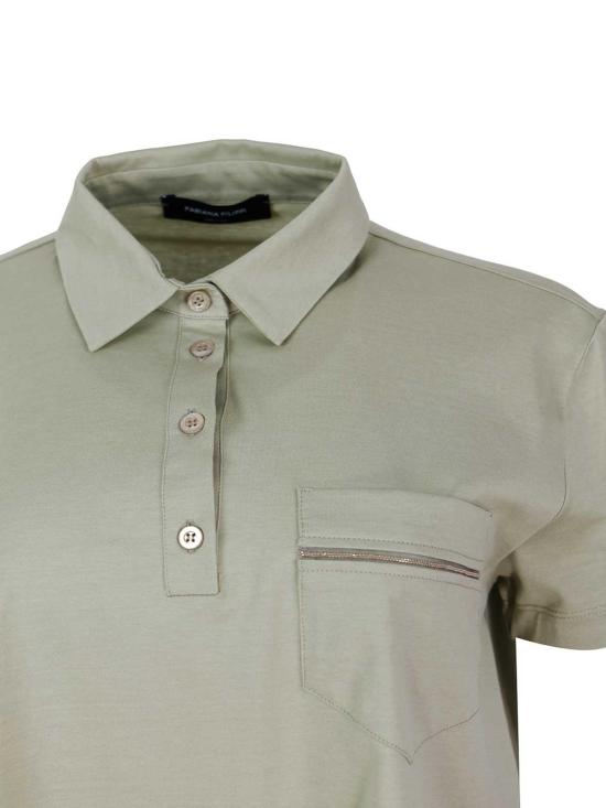 26SS 파비아나 필리피 폴로 티셔츠 JED276F573M2041274 Light Brown - FABIANA FILIPPI