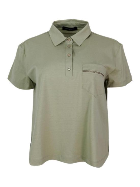 26SS 파비아나 필리피 폴로 티셔츠 JED276F573M2041274 Light Brown