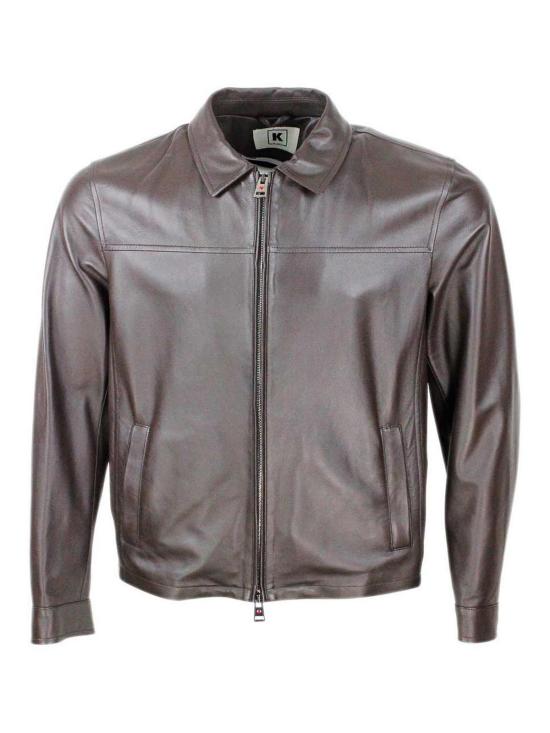 26SS 키레드 가죽 자켓 WJUANW8350505101 Dark Brown