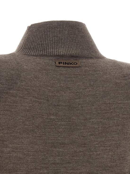 26FW 핑코 원피스 터틀넥 드레스 베이지색 - PINKO