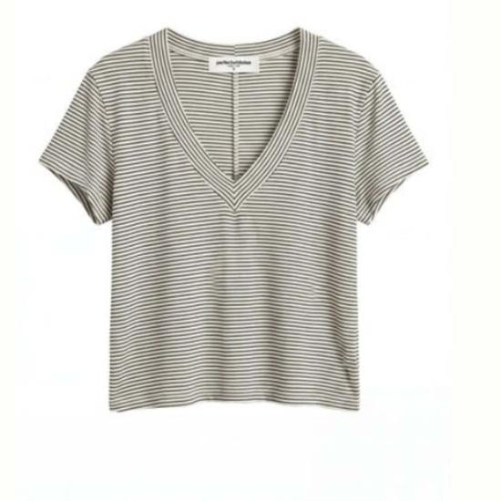  퍼펙트 화이트 티 반팔 티셔츠 발 스트라이프 티 /블랙 - PERFECT WHITE TEE
