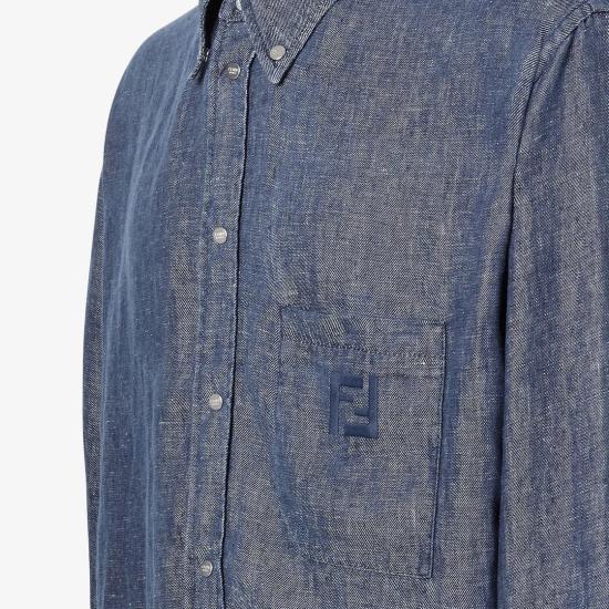 26SS 펜디 샴브레이 셔츠 FS1296AVZGF0QA2 Blue - FENDI