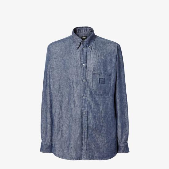 26SS 펜디 샴브레이 셔츠 FS1296AVZGF0QA2 Blue