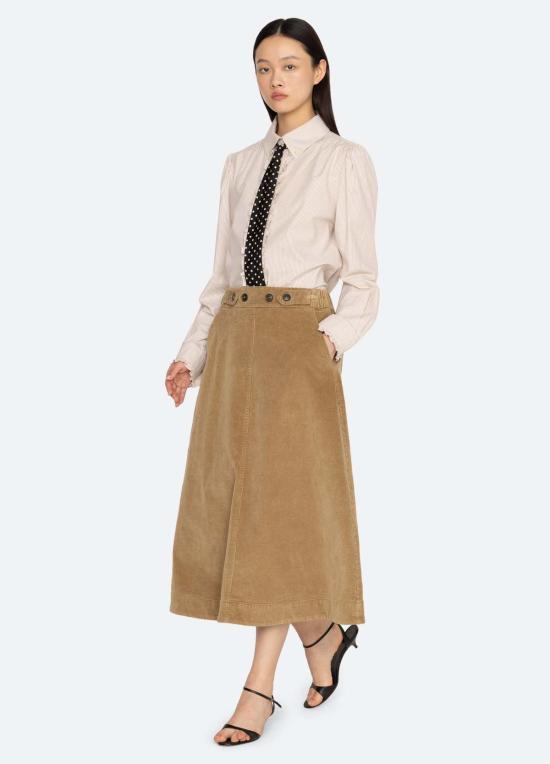  씨뉴욕 롱 스커트 AW26 155 KHAKI - SEA NY