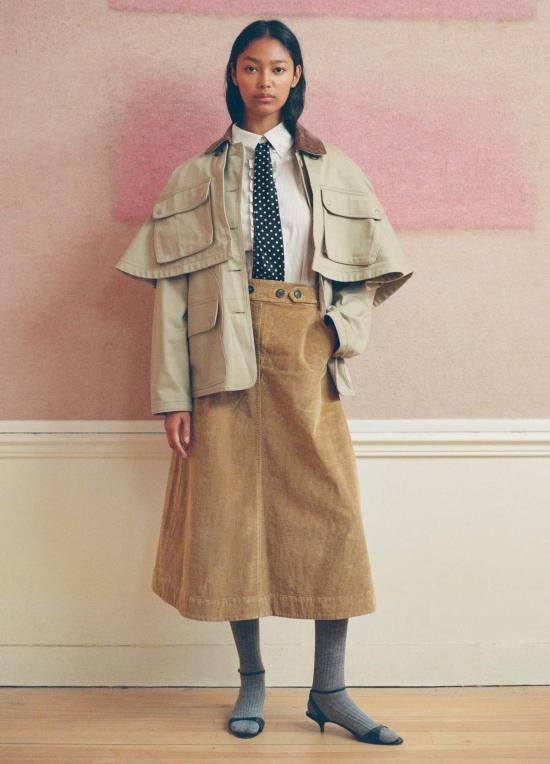  씨뉴욕 롱 스커트 AW26 155 KHAKI