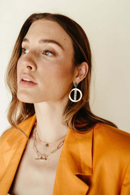  시에라 윈터 주얼리 이어링 블루스템 샘플  골드 베르메일/천연 터쿼이즈 - SIERRA WINTER JEWELRY