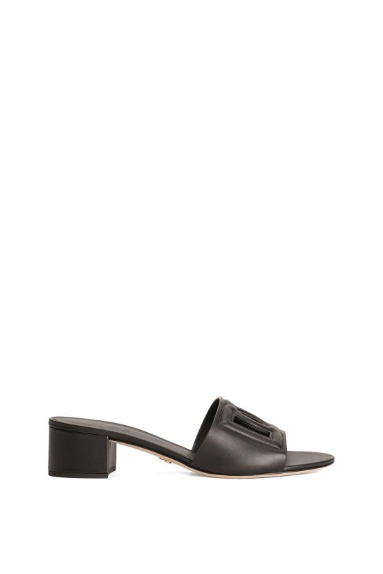 26FW 돌체앤가바나 DG 로고 카프스킨 슬라이더 CR1755AY329 80999 Nero