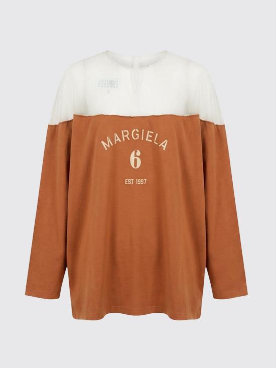 26SS MM6 메종마르지엘라 긴팔 티셔츠 S62GD0213M20108 904 Brown - MM6 MAISON MARGIELA