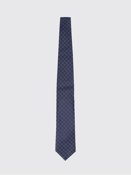 26SS 구찌 GG 패턴 실크 타이 4565204B002 4168 Navy