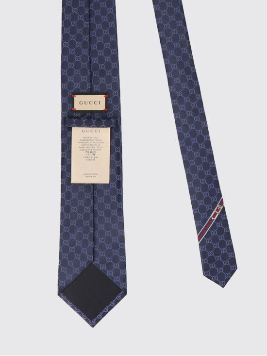 26SS 구찌 GG 패턴 실크 타이 4565204B002 4168 Navy - GUCCI