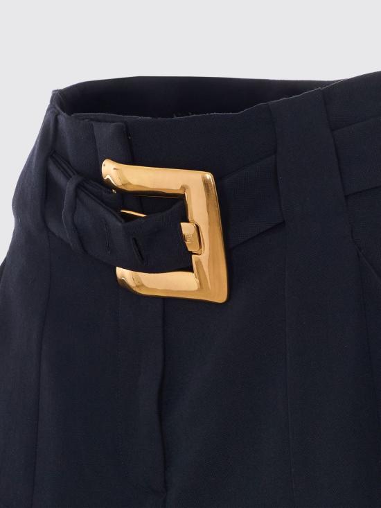 26SS 발망 벨트 코튼 개버딘 쇼츠 GF1PA375WC09 0PA Black - BALMAIN