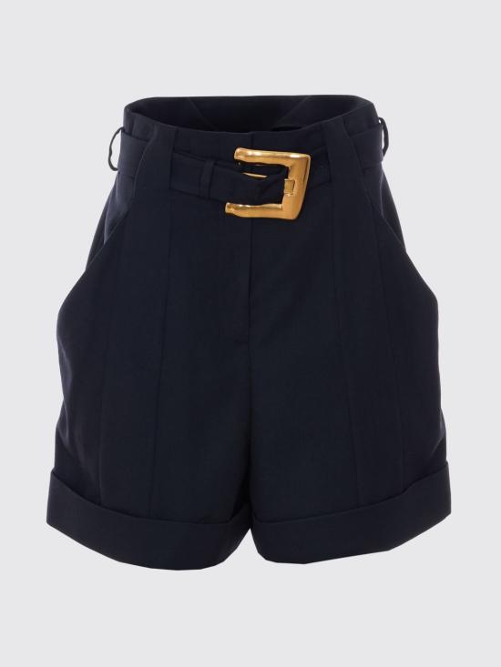 26SS 발망 벨트 코튼 개버딘 쇼츠 GF1PA375WC09 0PA Black - BALMAIN