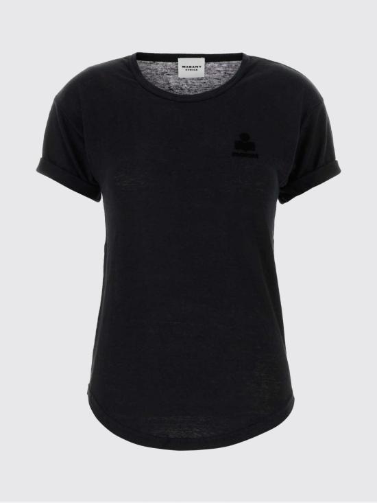 26SS 이자벨마랑에뚜왈 콜디아 플록 리넨 티셔츠 TS0315FAA1N09E 01BK Black - ISABEL MARANT ETOILE