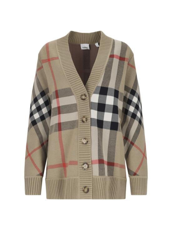 26FW 버버리 오버사이즈 핏 체크 울 블렌드 가디건 8039153A7026 Neutrals