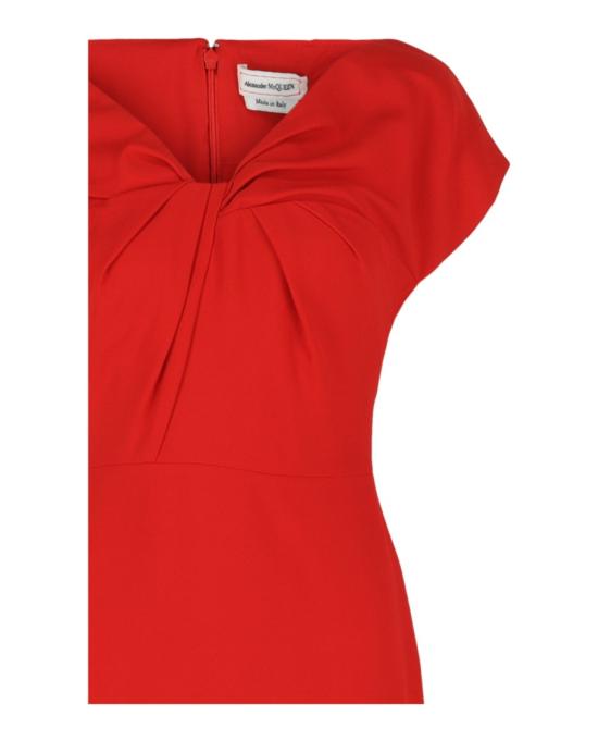  알렉산더 맥퀸 미디 원피스 646338 QEAAA 6615 60046 38 Red - ALEXANDER MCQUEEN