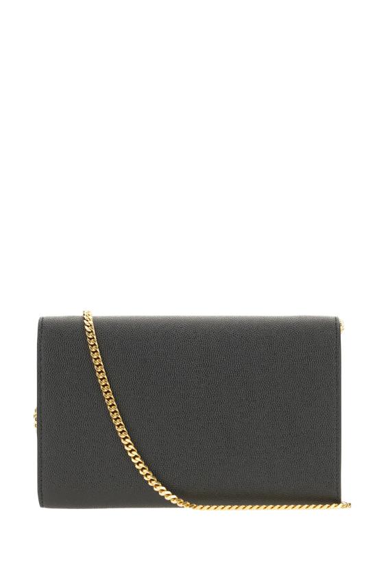 26FW 생로랑 그레인 레더 업타운 체인 지갑 6077881GF0J 1000 Nero - SAINT LAURENT