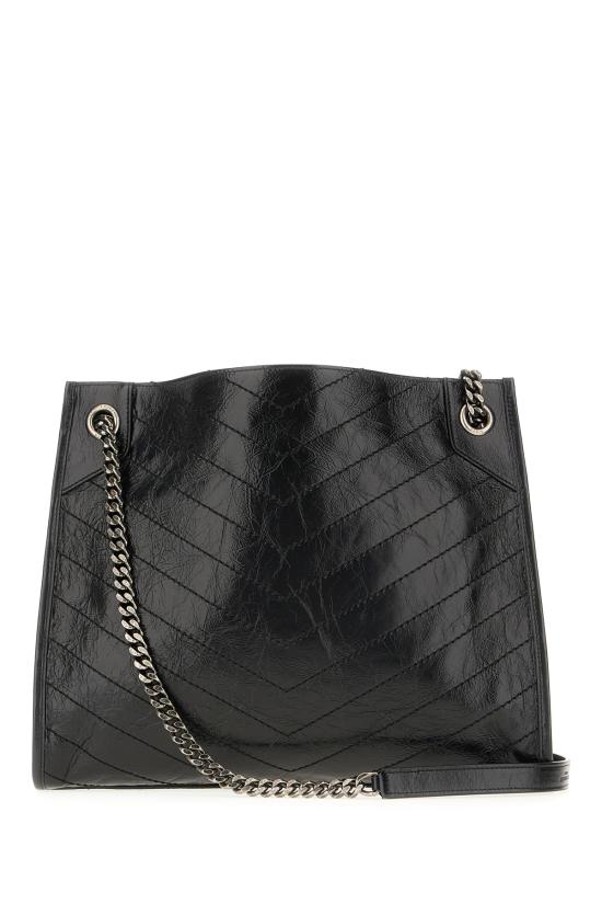 26FW 생로랑 니키 쇼핑 빈티지 레더 숄더백 5779990EN04 1000 Nero - SAINT LAURENT