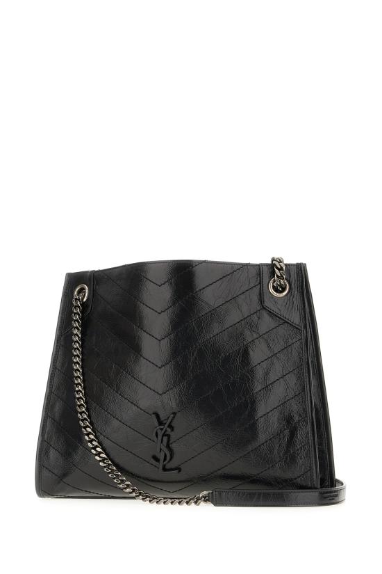 26FW 생로랑 니키 쇼핑 빈티지 레더 숄더백 5779990EN04 1000 Nero - SAINT LAURENT