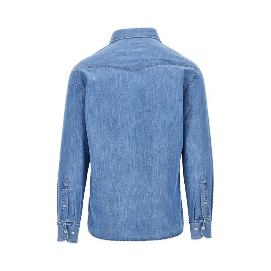 26FW 브루넬로 쿠치넬리 이지 핏 라이트웨이트 데님 셔츠 MH1924008 Blue - BRUNELLO CUCINELLI