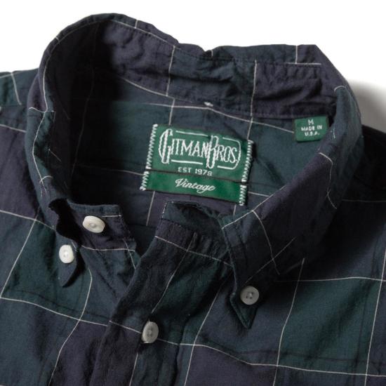  gitman vintage 긴팔 셔츠 깃맨 빈티지 네이비 재패니즈 오가닉 체크 - OTHER BRANDS