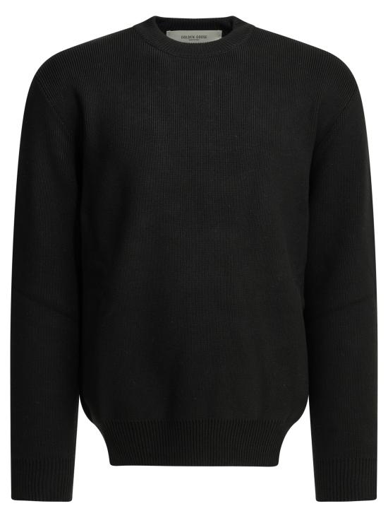 26FW 골든구스 Golden 레터링 밀리터리 크루넥 스웨터 GMP00841P00197290100 Black