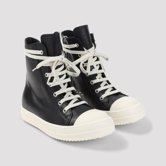 26FW 릭 오웬스 콘코디언 레더 하이탑 스니커즈 RP02F5890 LCO 911 BLACK MILK - RICK OWENS