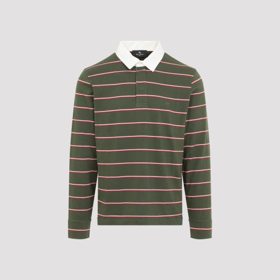 26FW 에트로 폴로 티셔츠 MRMD0023 AG011 RI090 STRIPES GREEN - ETRO